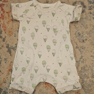 Petit Lem White and Green Ice Cream Bodysuit